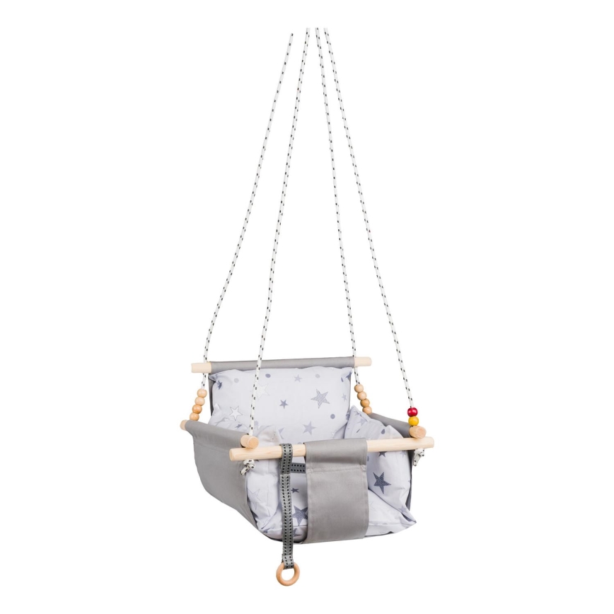 Altalena tessile per bambini SELALE bianco/grigio