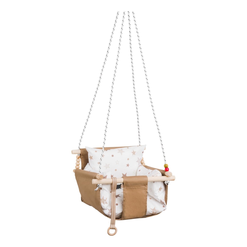 Altalena tessile per bambini SELALE bianco/marrone