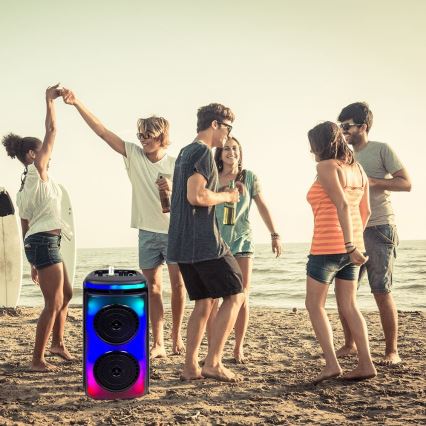 Altoparlante LED RGB ricaricabile con microfono 400W/2400 mAh + telecomando