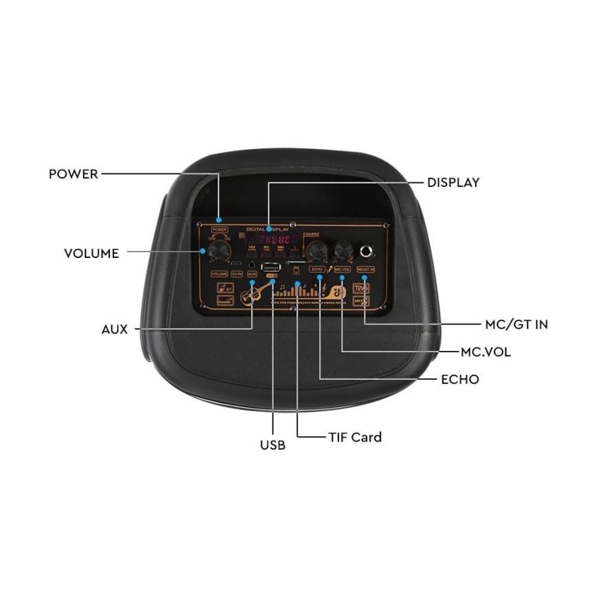 Altoparlante LED RGB ricaricabile con microfono 400W/2400 mAh + telecomando