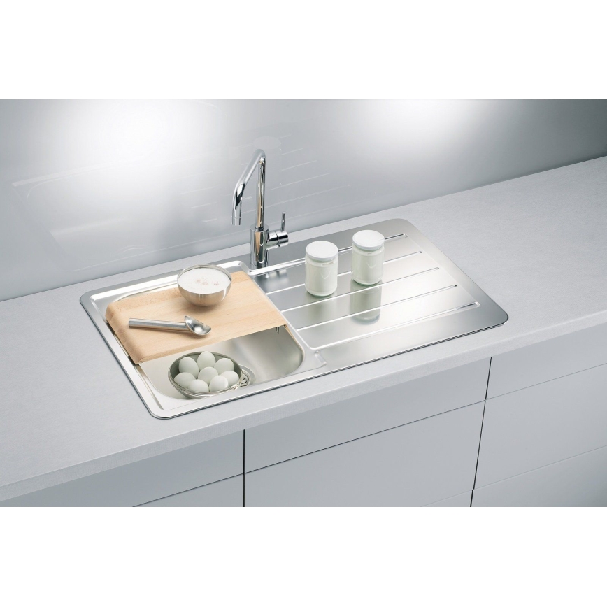 ALVEUS 1065560 - Lavello da cucina LINE 86 x 50 cm in acciaio inox, finitura satinata