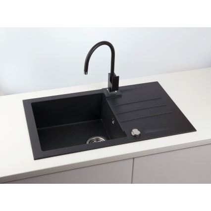 ALVEUS 1090942 - Lavello della cucina ROCK 78x48 cm granito/nero