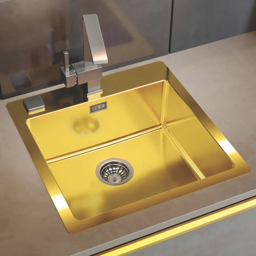 ALVEUS 1107052 - Lavello della cucina PURE 52,5x51,5 cm acciaio inossidabile/bronzo