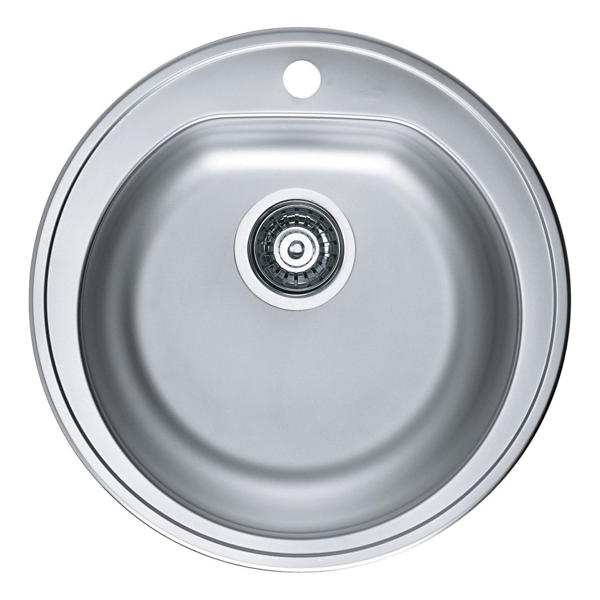 ALVEUS 1116756 - Évier de cuisine FORM d. 51 cm mat acier/satin, profondeur 18,5 cm