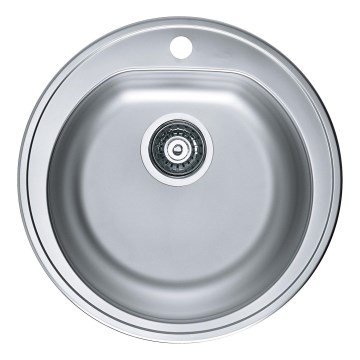 ALVEUS 1116756 - Lavello della cucina FORM diametro 51 cm opaco acciaio/satin, profondità 18,5 cm