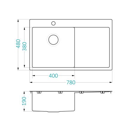 ALVEUS 1124384 - Spülbecken QUARTO 78x48 cm Satin