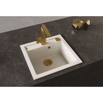 ALVEUS 1128395 - Lavello della cucina FORMIC 52x51 cm granito/bianco
