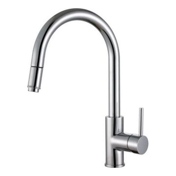 ALVEUS 1129021 - Rubinetto da cucina con doccetta estraibile DELOS 38 cm cromo lucido