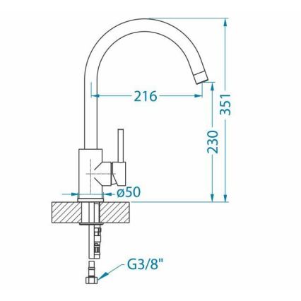ALVEUS 1129028 - Rubinetto per lavello ELZA 35,1 cm pettinato acciaio