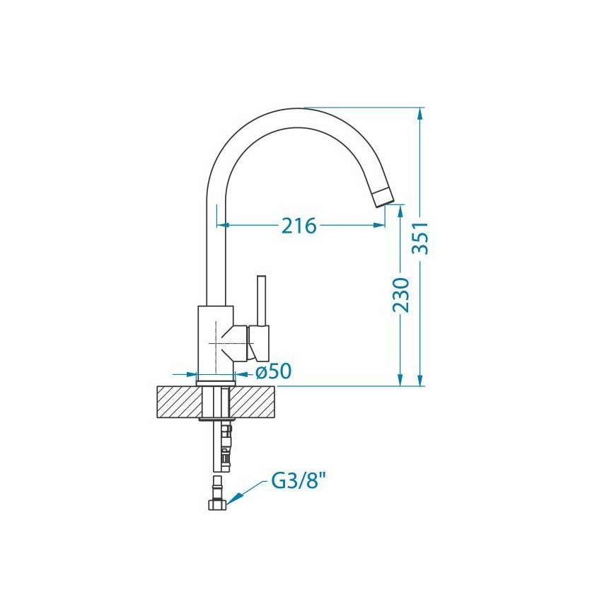 ALVEUS 1129028 - Rubinetto per lavello ELZA 35,1 cm pettinato acciaio
