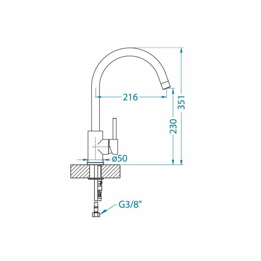 ALVEUS 1129039 - Rubinetto per lavello ROXA 35,1 cm granito/nero