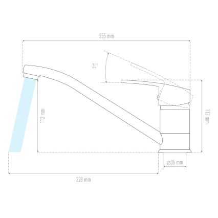 ALVEUS 1130434 - Rubinetto per lavello NINA 13,5 cm granito/nero