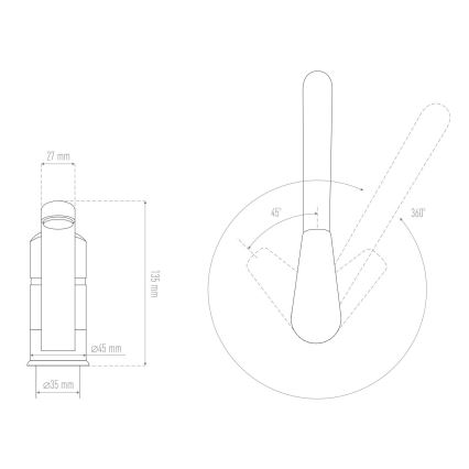 ALVEUS 1130434 - Rubinetto per lavello NINA 13,5 cm granito/nero