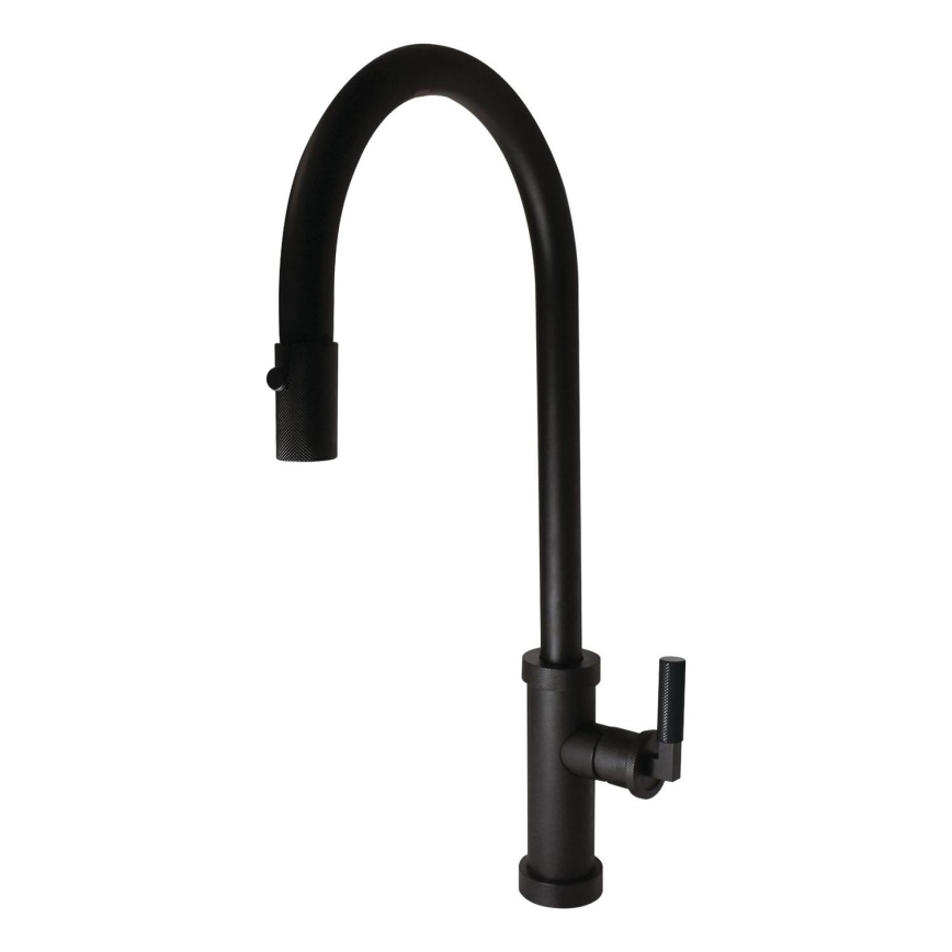 ALVEUS 1132179 - Robinet d'évier avec douchette extractible NERINA 46,8 cm noir