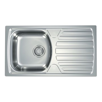 ALVEUS 1136539 - Lavello della cucina BASIC 78x43,5 cm opaco acciaio/satin, uscita grande