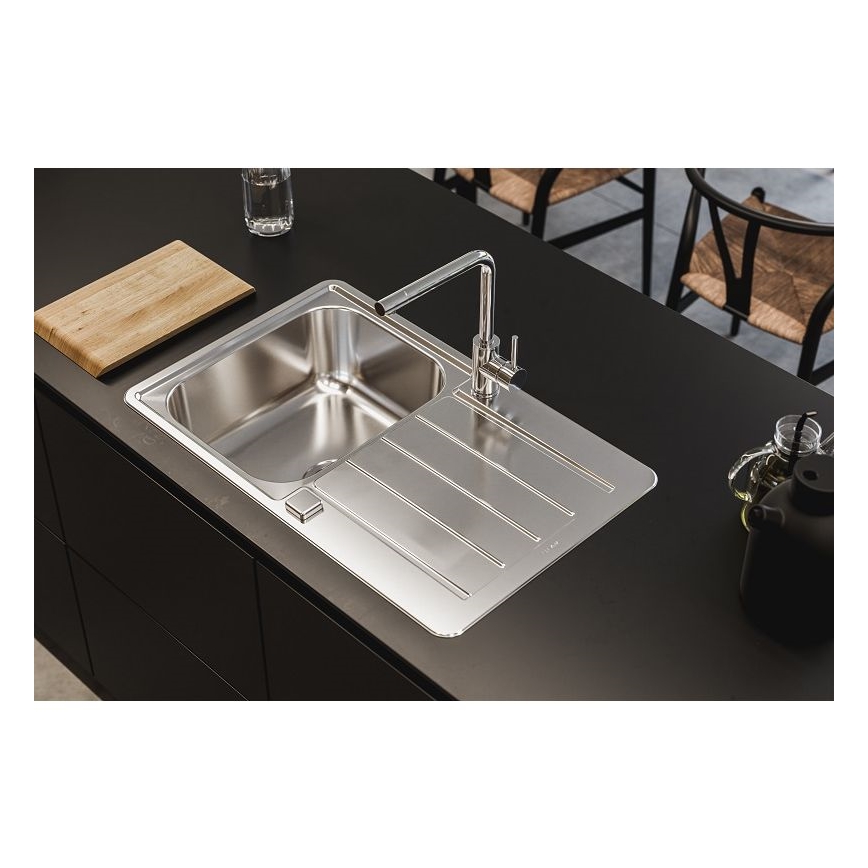ALVEUS 1136608 - Lavello della cucina LINE 79x50 cm acciaio inossidabile/satin, senza eccentrico