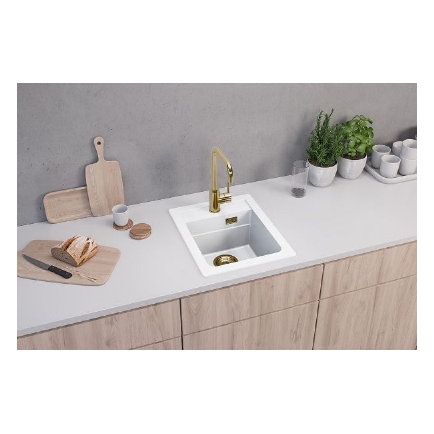 ALVEUS 1139079 - Lavello della cucina ATROX 50x40 cm granito/bianco