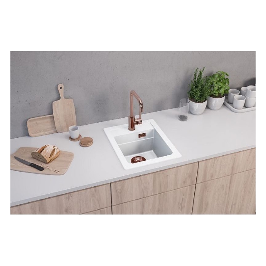 ALVEUS 1139079 - Lavello della cucina ATROX 50x40 cm granito/bianco