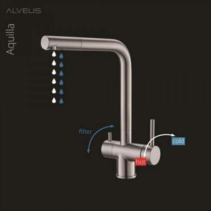 ALVEUS 1139807 - Rubinetto per lavello AGUILA 33,3 cm granito/beige