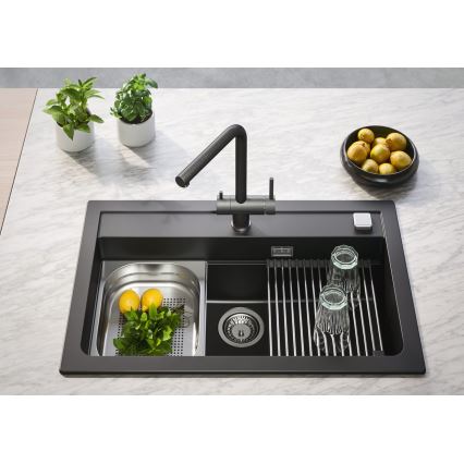 ALVEUS 1139808 - Robinet d'évier AGUILA 33,3 cm granit/noir
