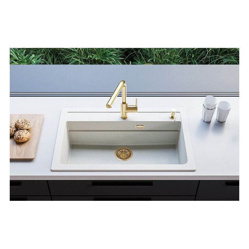 ALVEUS 1140443 - Lavello della cucina ATROX 79x50 cm granito/bianco