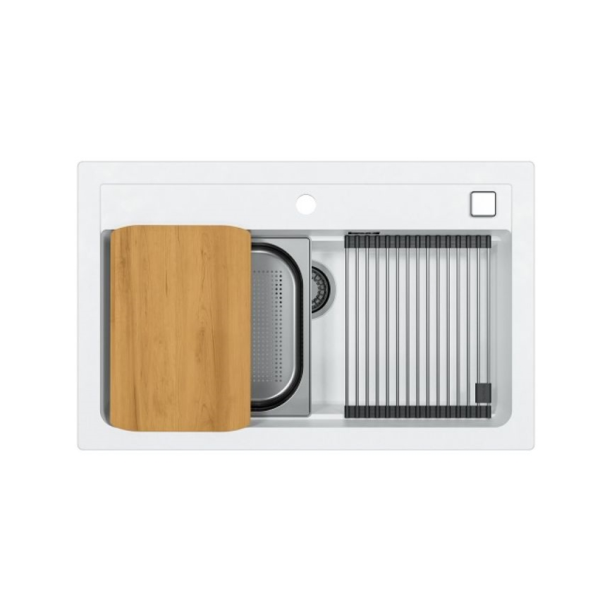 ALVEUS 1140443 - Lavello della cucina ATROX 79x50 cm granito/bianco