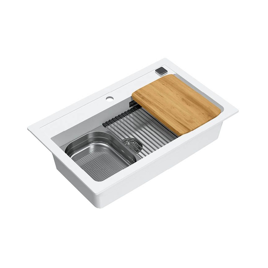 ALVEUS 1140443 - Lavello della cucina ATROX 79x50 cm granito/bianco