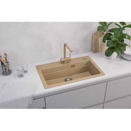 ALVEUS 1140445 - Lavello della cucina ATROX 79x50 cm granito/beige