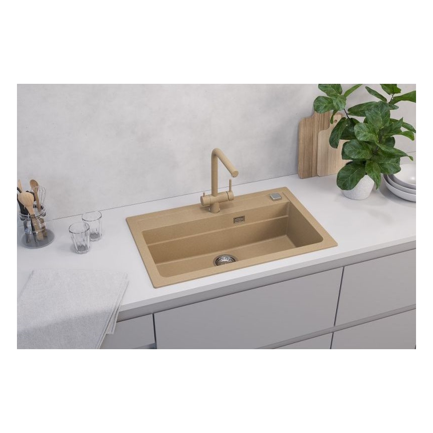 ALVEUS 1140445 - Lavello della cucina ATROX 79x50 cm granito/beige