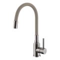 ALVEUS 1144429 - Spültischarmatur mit flexiblem Auslauf MINTAS 34 cm Edelstahl/beige