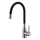 ALVEUS 1144432 - Rubinetto per lavello con braccio flessible MINTAS 34 cm pettinato acciaio/nero