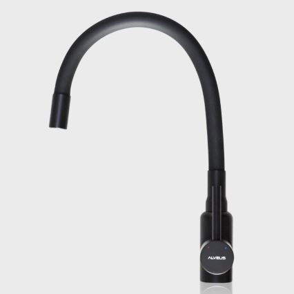 ALVEUS 1144433 - Rubinetto per lavello con braccio flessible MINTAS 34 cm opaco nero