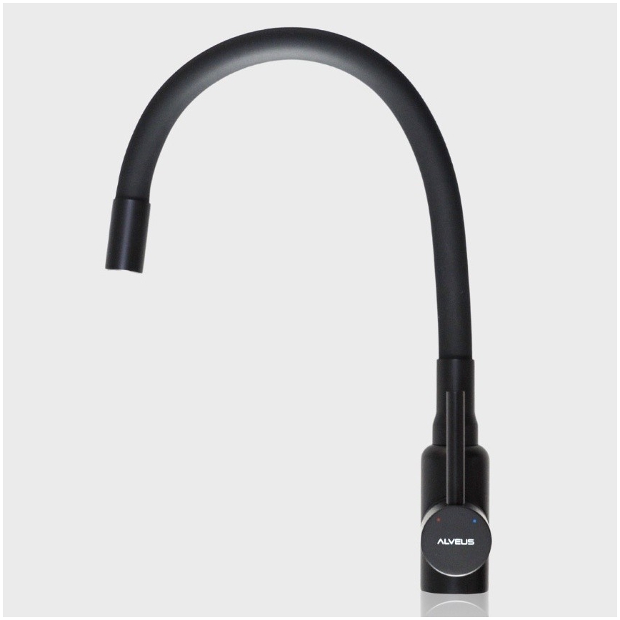 ALVEUS 1144433 - Rubinetto per lavello con braccio flessible MINTAS 34 cm opaco nero
