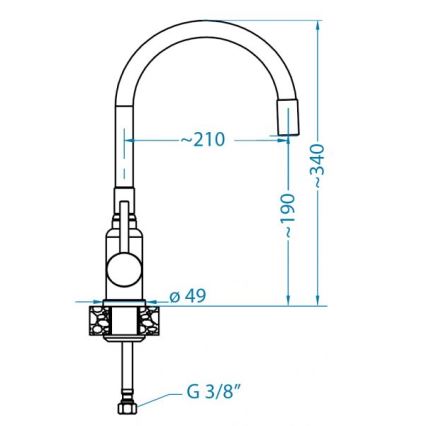 ALVEUS 1144433 - Rubinetto per lavello con braccio flessible MINTAS 34 cm opaco nero