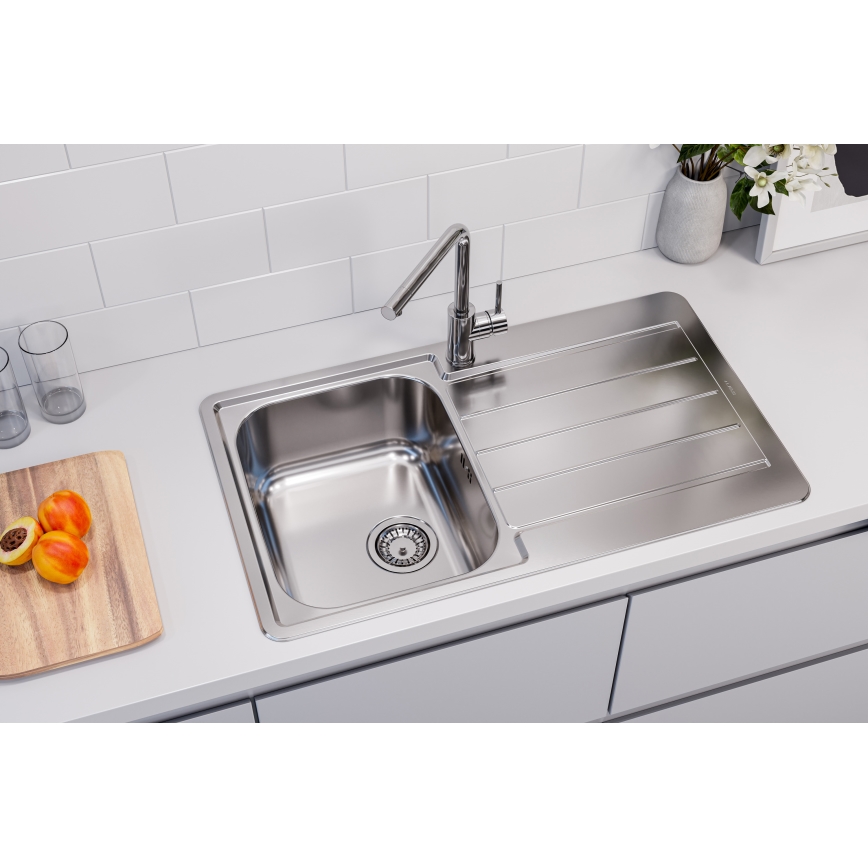 ALVEUS 1144640 - Lavello della cucina LINE 86x50 cm opaco acciaio/satin, senza eccentrico