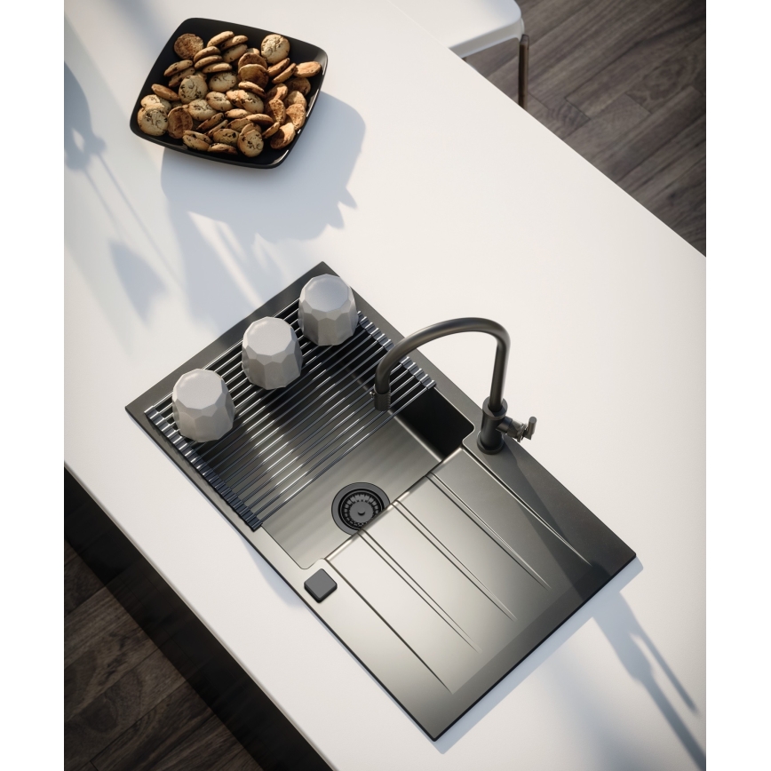 ALVEUS 1148159 - Lavello della cucina CADIT 79x50 cm granito/nero