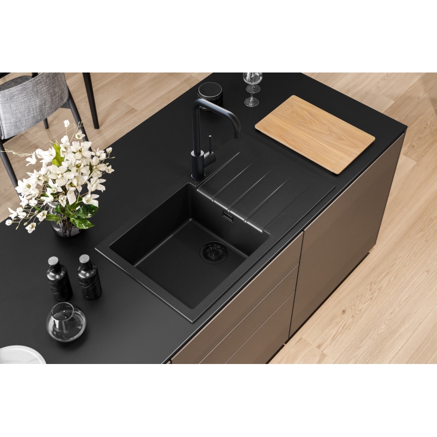 ALVEUS 1148160 - Lavello della cucina CADIT 86x50 cm granito/nero