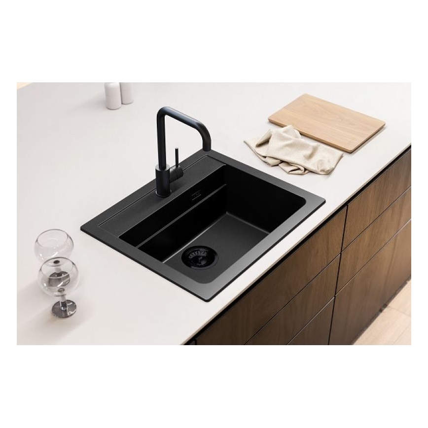 ALVEUS 1148162 - Lavello della cucina ATROX 59x50 cm granito/nero