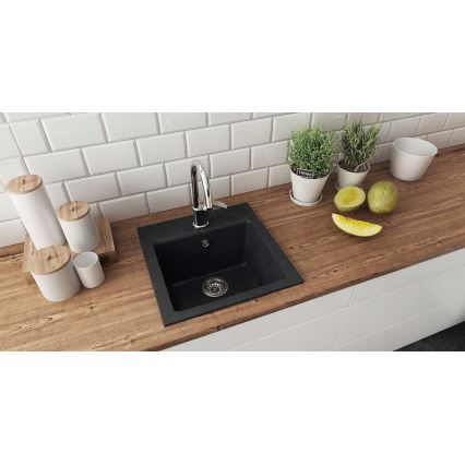 ALVEUS 1149113 - Lavello della cucina GEM 50x50 cm granito/nero
