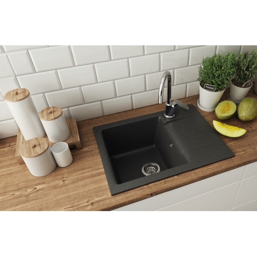 ALVEUS 1149116 - Lavello della cucina GEM 59x50 cm granito/nero