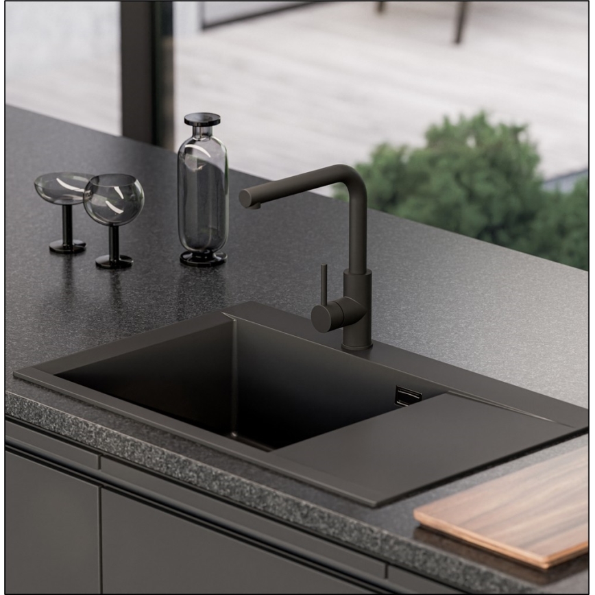 ALVEUS 1149304 - Lavello da cucina PURE 79x51,5 cm granito/nero