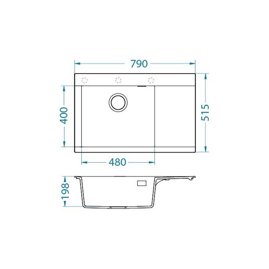 ALVEUS 1149304 - Lavello da cucina PURE 79x51,5 cm granito/nero