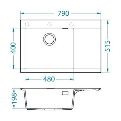 ALVEUS 1149499 - Lavello da cucina PURE 79x51,5 cm granito/grigio