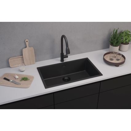 ALVEUS 1150064 - Lavello della cucina OMNI 75x45 cm granito/nero