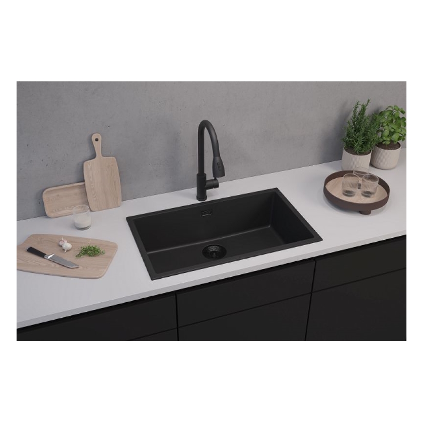 ALVEUS 1150064 - Lavello della cucina OMNI 75x45 cm granito/nero