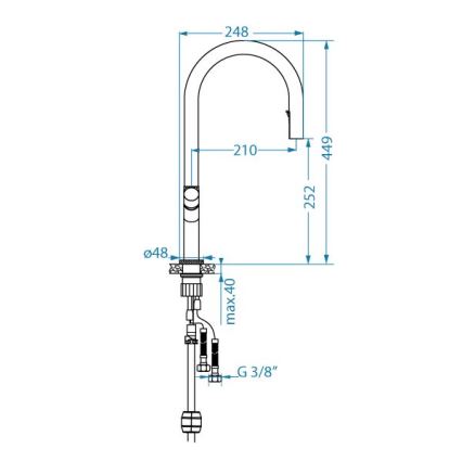 ALVEUS 1150776 - Rubinetto per lavello SWAN 44,9 cm oro