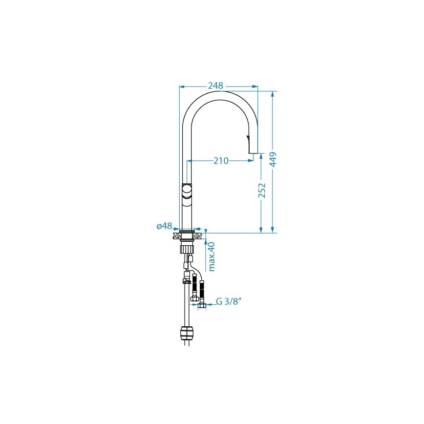 ALVEUS 1150776 - Rubinetto per lavello SWAN 44,9 cm oro