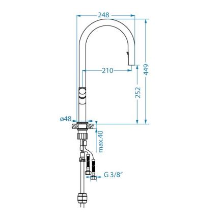 ALVEUS 1150779 - Rubinetto per lavello SWAN 44,9 cm bronzo