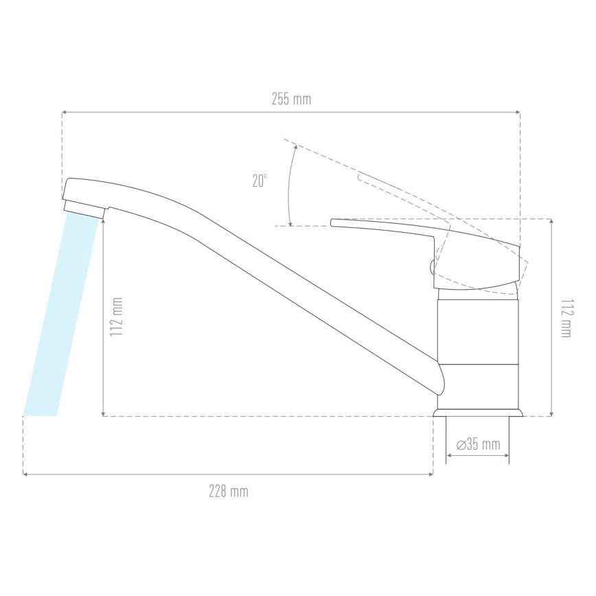 ALVEUS 1150800 - Mitigeur d'évier CLARA 13,5 cm granite/noir