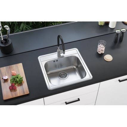 ALVEUS 1151258 - Lavello della cucina MORE 50x49 cm opaco acciaio/raso